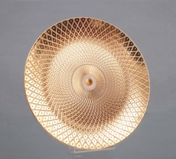 [20038045] Piatto decorativo oro metallizzato 33 cm