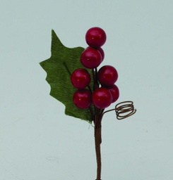 [1907926] Rametto decorativo con bacche rosse 11 cm
