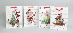 [20186534] Busta regalo natalizia 30x12x42 cm bianca