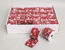 [20186513] Rotolo nastro raso rosso 6,3 cm x 2,7 m