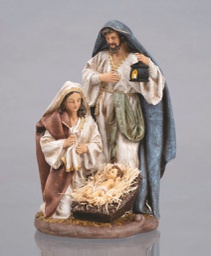 [20186496] Natività in resina con Gesù su paglia 24x35 cm