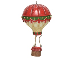 [20035729] Mongolfiera rossa h.80cm con glitter