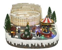 [1928987] Scenario natalizio a led colosseo 29x31x18 cm