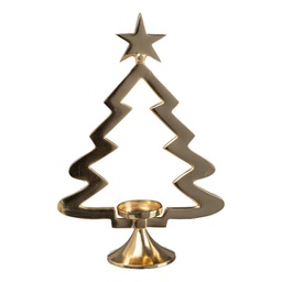 [200886] Portacandele albero in alluminio 10x26x39 cm