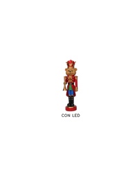 [20183562] Soldato orso con led rosso 46,5 cm