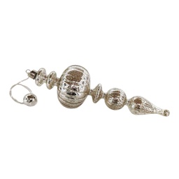 [1997747] Pallina Natale vetro argento 10x32 cm con led