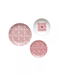 [2020561] Set 6 posti tavola maioliche rosso brillante