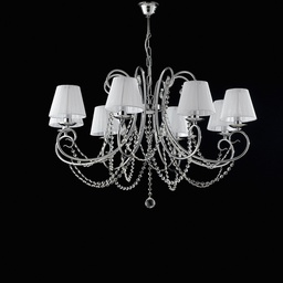 [BL146-8-CR-PAR] Lampadario in ferro cromato 8 luci Ø78 x H.58