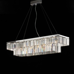 [BL262-8-CR] Sospensione in ottone e ferro 104x32 cm