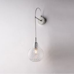 [BL264-AP1-TR] Applique in ferro con vetro pyrex 60x14x21
