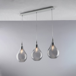[BL264-BIN3-GR] Lampada binaria in ferro con vetri 75x10x41