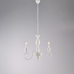 [BL265-3-BCO] Lampadario shabby in legno e ferro 53x44