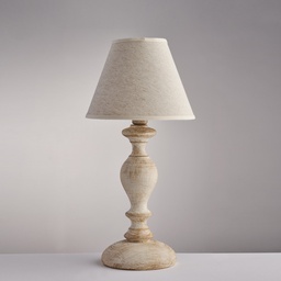 [BL265-LT-BT] Lampada in legno bianco e tortora Ø20 H.39