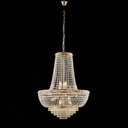 [BL266-11-OR] Lampadario in ferro e ottone 82x62 cm