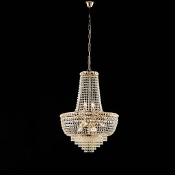 [BL266-8-OR] Lampadario in ferro e ottone 73x52 cm
