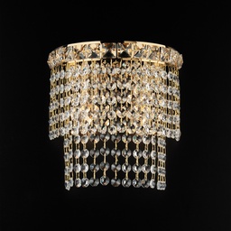 [BL266-AP2-OR] Applique in ferro e ottone dorato 23x14x21