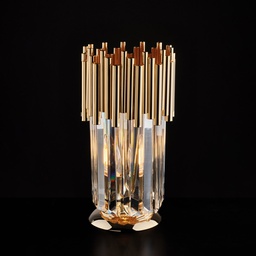 [BL268-LT-OR] Lampada in ferro dorato con strass H.30 x Ø16
