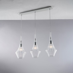 [BL270-BIN3-TR] Lampada binaria in ferro con vetri pyrex 75x10x49