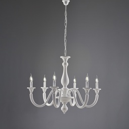 [BL271-6-BCO] Lampadario shabby bianco 6 luci 69x86