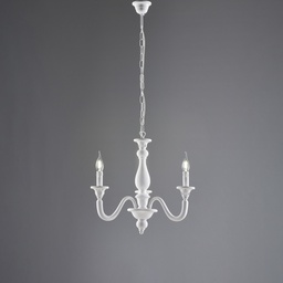 [BL271-3-BCO] Lampadario shabby bianco 3 luci 48x41