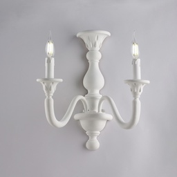 [BL271-AP2-BCO] Applique shabby bianco 41x35x21 2 luci