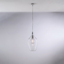 [BL273-S1-TR] Sospensione in ferro e vetro 20x42 cm