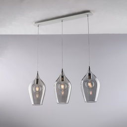 [BL273-BIN3-GR] Lampada binaria in ferro con vetri 75x10x41