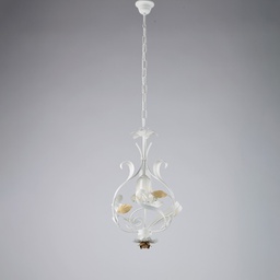 [BL274-1-BCO] Lampadario shabby bianco 1 luce 52x33