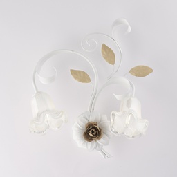 [BL274-AP2-BCO] Applique shabby bianco 2 luci 47x42x20