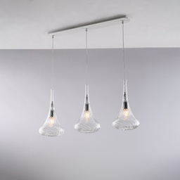 [BL280-BIN3-TR] Lampada binaria in ferro con vetri pyrex 75x10x41