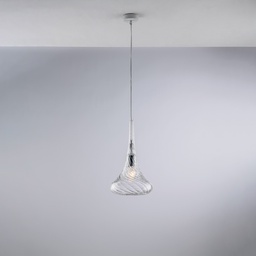 [BL280-S1-TR] Sospensione in ferro e vetro 20x42 cm