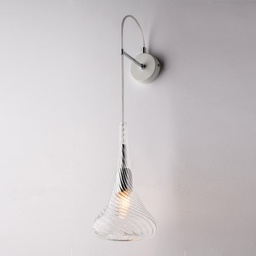 [BL280-AP1-TR] Applique in ferro con vetro pyrex 60x14x21