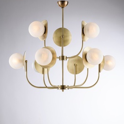 [BL281-9-BRZ] Sospensione 9 luci Ø92 H.80 MAX 102