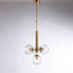 [BL285-4-BRZ] Sospensione 4 luci ferro bronzato H.87