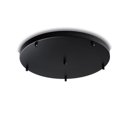 [BL290-PL6-DM50-NR] Rosone multicavo ferro nero Ø50 x H3