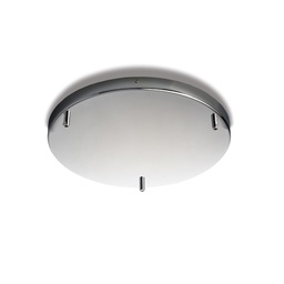 [BL290-PL3-DM40-CR] Rosone ferro cromato 40mm con 3 fori