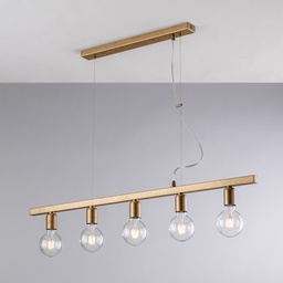 [BL293-5-OR] Sospensione in ferro laccato nero e oro 101x5