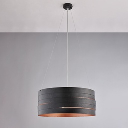 [BL157-3-NRM] Sospensione nera con decorazione rame H.20 x Ø45