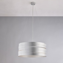 [BL157-3-ARG] Sospensione bianca con decorazione argento Ø45