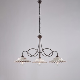 [BL288-3-RG] Lampadario in ferro nero H.55 x Ø80 cm