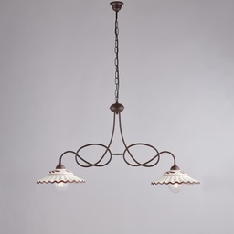 [BL288-2-RG] Lampadario ferro laccato nero 98x30 cm