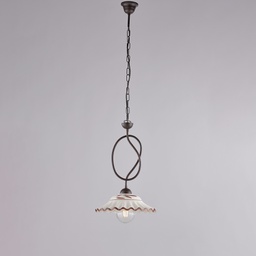 [BL288-1-RG] Lampadario in ferro nero Ø30 H.45 cm