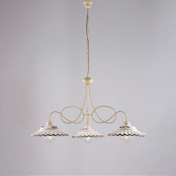 [BL288-3-AV] Lampadario in ferro avorio 3 luci H.55 x Ø80