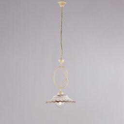 [BL288-1-AV] Lampadario in ferro avorio Ø30 H.45