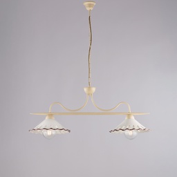 [BL293-2-AV] Lampadario in ferro avorio 83x30 cm