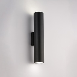 [BL297-AP2-NR] Applique in ferro laccato nero 30x8x6 2 luci