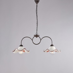 [BL299-2-RG] Lampadario in ferro nero 81x30 cm