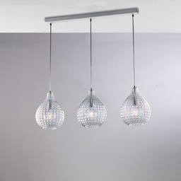 [BL300-BIN3-TR] Lampadario bianco 88x21 cm, 3 luci
