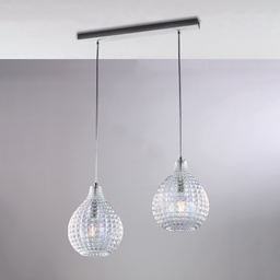 [BL300-BIN2-TR] Lampadario bianco 57x21 cm, 2 luci