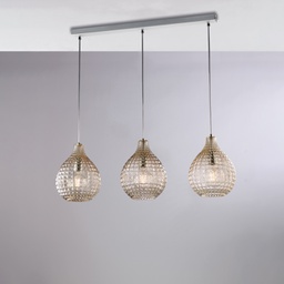 [BL300-BIN3-AM] Lampadario bianco 88x21 cm, 3 luci